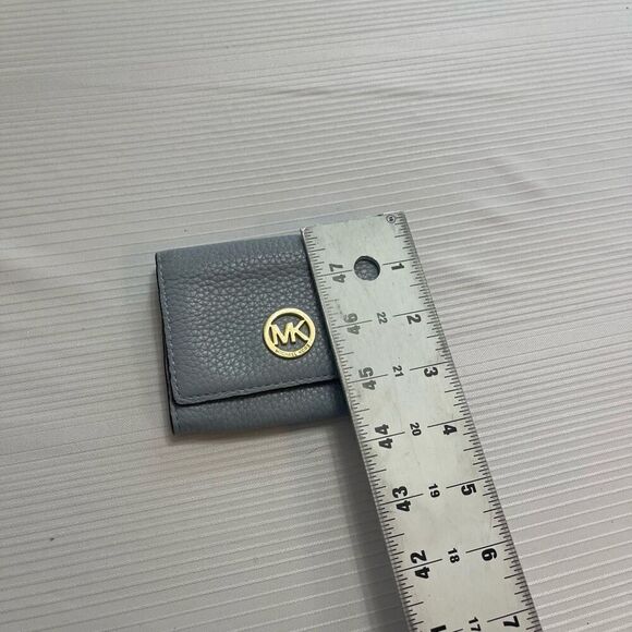 Michael Kors Mini Compact Blue Leather Card Wallet - Picture 2 of 9